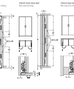 Cửa trượt xoay (Lọt lòng/Trùm ngoài) cao 2200-2700 Hafele 408.45.026 - 5