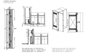 Cửa trượt xoay (Lọt lòng/Trùm ngoài) cho 1 cặp cửa cao 2200-2700 mm Hafele 408.45.012 - 5
