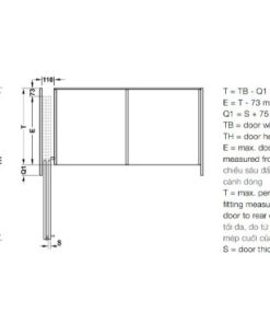 Cửa trượt xoay lắp bên trái (lọt lòng/trùm ngoài) cao 1250 – 1850 mm Hafele 408.31.008 - 5