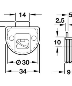 Dẫn hướng trên với khóa Hafele 404.21.109 - 5