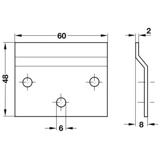 Đế gắn tường chiều dài 60 mm Hafele 290.08.900 - 3