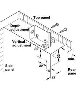 Đế gắn tường bên phải Hafele 290.00.701 - 6 Đế gắn tường bên phải Hafele 290.00.701 - 5