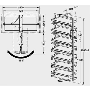 Kệ để giày màu xám cao 1680mm Hafele 806.22.501 - 5