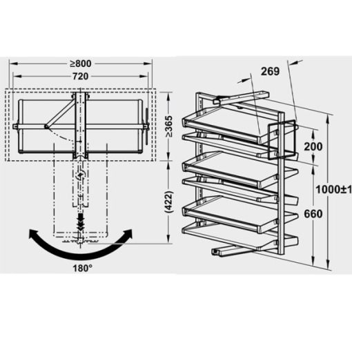 Kệ để giày màu đen cao 1000mm Hafele 806.22.400 - 3