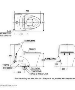 Bồn cầu 1 khối TOTO MS823RAT8 - 6 Bồn cầu 1 khối TOTO MS823RAT8 - 5