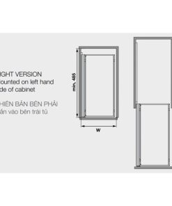 Rổ kéo để chai lọ, gia vị Kesseböhmer Hafele 250mm màu đen mở trái 545.53.961 - 11