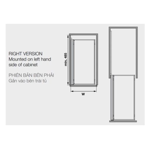 Rổ kéo để chai lọ, gia vị Kesseböhmer Hafele 250mm màu đen mở trái 545.53.961 - 5
