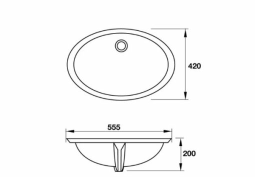 Lavabo Vành nổi SEINE 600 Häfele 588.84.023 - 3
