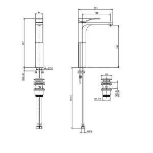 Vòi lavabo 240 màu đen mờ Häfele 589.02.452 - 5