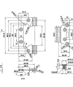 Bản lề âm dương BAUMA Inox mờ (304) 102x75x2.5mm 926.20.355 - 6 Bản lề âm dương BAUMA Inox mờ (304) 102x75x2.5mm 926.20.355 - 5
