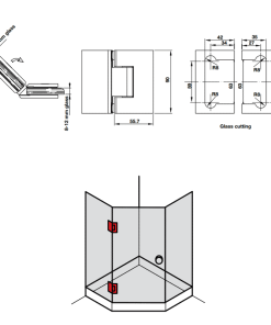 Bản lề Kính – Kính 135° Chrome bóng Hafele 981.77.904 - 5