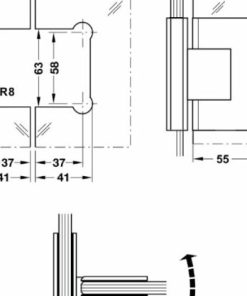 Bản lề kính – kính Häfele 90 độ 981.00.532 - 5