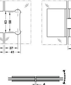 Bản lề kính – kính Häfele 180 độ 981.00.512 - 6 Bản lề kính – kính Häfele 180 độ 981.00.512 - 5