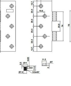 Bản lề lá BAUMA Inox mờ (304) 127x89x2mm 926.20.345 - 6 Bản lề lá BAUMA Inox mờ (304) 127x89x2mm 926.20.345 - 5