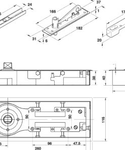 Bản lề sàn Hafele 100kg 499.30.117 - 6 Bản lề sàn Hafele 100kg 499.30.117 - 5