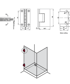 Bản lề Tường – Kính 90 độ màu Chrome bóng Hafele 981.77.900 - 5