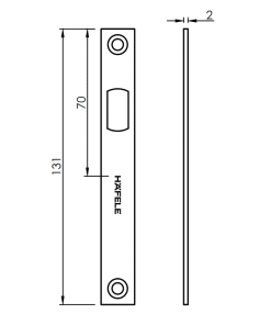 Bas tường cho cửa mở trượt Hafele 981.59.070 - 6 Bas tường cho cửa mở trượt Hafele 981.59.070 - 5