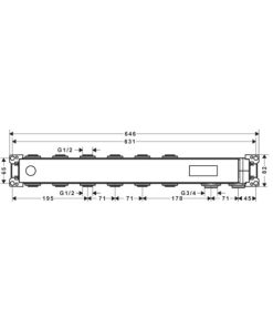 Bộ âm cho Bộ trộn sen trần 4 chức năng có điều nhiệt AXOR ShowerSolutions – 18312180 589.52.216 - 9