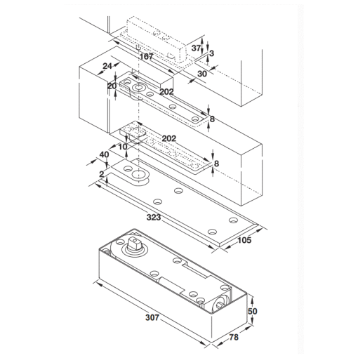 Bộ kẹp thẳng tâm Hafele 932.86.932 - 3