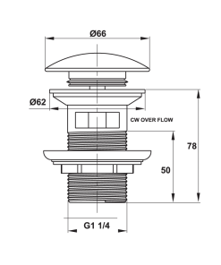 Bộ xả nhấn cho chậu có xả tràn màu đen Hafele 589.25.848 - 4
