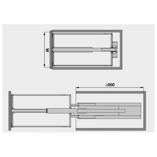 Tủ đồ khô 4 tầng Kesseböhmer Hafele màu Anthracite 400mm 546.54.513 - 3