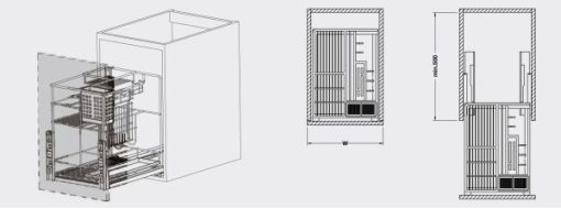 Rổ kéo để gia vị dao muỗng nĩa Häfele 300mm 549.34.053 - 3