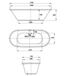 Bồn tắm âm ACTIVE 1700 Häfele 588.55.680 - 6 Bồn tắm âm ACTIVE 1700 Häfele 588.55.680 - 5