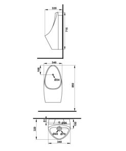 Bồn tiểu nam treo tường SEINE Hafele 588.79.420 - 6 Bồn tiểu nam treo tường SEINE Hafele 588.79.420 - 5
