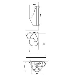 Bồn tiểu nam treo tường SEINE Hafele 588.79.420 - 5