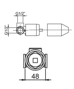 Bộ âm cho bộ trộn âm tường 1 đường nước 485.60.991 - 6 Bộ âm cho bộ trộn âm tường 1 đường nước 485.60.991 - 5