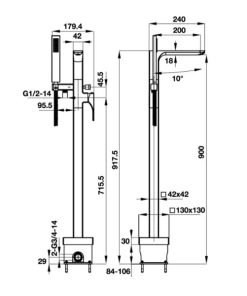 Bộ trộn bồn tắm đặt sàn REGAL 495.61.128 - 6 Bộ trộn bồn tắm đặt sàn REGAL 495.61.128 - 5
