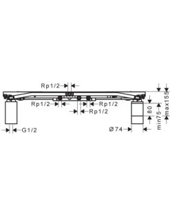 Bộ âm cho Sen trần AXOR ShowerSolution ShowerHeaven 1200/300 – 10922180 589.52.219 - 9