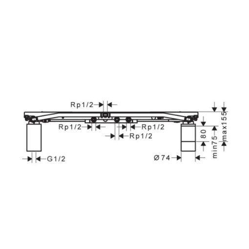 Bộ âm cho Sen trần AXOR ShowerSolution ShowerHeaven 1200/300 – 10922180 589.52.219 - 5