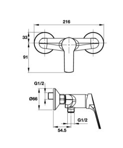 Bộ trộn sen tắm lắp nổi NEW MYSTERIOUS 589.02.603 - 5