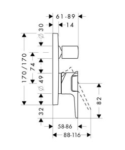 Bộ trộn bồn tắm âm AXOR Citerrio E 589.54.808 - 8 Bộ trộn bồn tắm âm AXOR Citerrio E 589.54.808 - 7