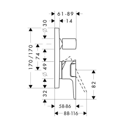 Bộ trộn bồn tắm âm AXOR Citerrio E 589.54.808 - 3
