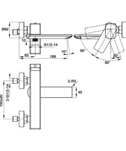 Bộ trộn bồn tắm lắp nổi REGAL Häfele 495.61.122 - 9