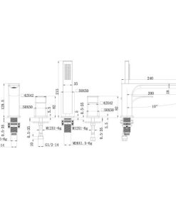 Bộ trộn bồn tắm 4 lỗ Regal 495.61.126 - 5