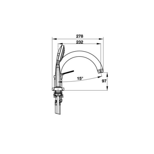 Bộ trộn bồn tắm 4 lỗ Hafele 589.02.607 - 5