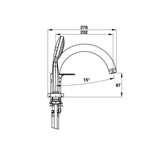 Bộ trộn bồn tắm 4 lỗ Active Hafele 589.02.736 - 5