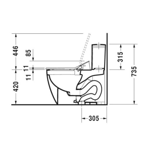 Bồn cầu một khối Me By Starck với Sensowash 588.46.412 - 3