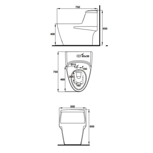 Bồn cầu một khối ICONIC Hafele 588.79.401 - 3
