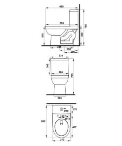 Bồn cầu hai khối COMPACT Hafele 588.79.404 - 5