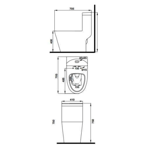 Bồn cầu một khối ICONIC Häfele 588.79.402 - 3