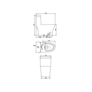 Bồn cầu một khối Sapporo 588.79.412 - 5