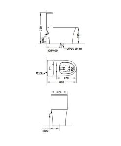 Bồn cầu một khối Sapporo 588.79.409 - 6 Bồn cầu một khối Sapporo 588.79.409 - 5