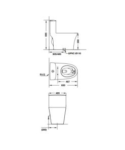 Bồn cầu một khối Sapporo HAFELE 588.79.406 - 6 Bồn cầu một khối Sapporo HAFELE 588.79.406 - 5