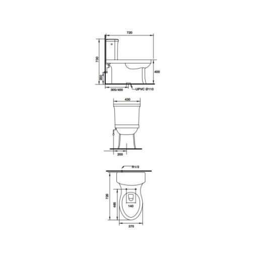 Bồn cầu một khối Victoria 588.79.403 - 3