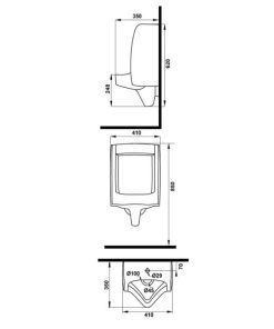 Bồn tiểu nam treo tường SEINE Häfele 588.79.421 - 5