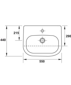 Chậu rửa bán âm D-code 550×440 588.45.140 - 8 Chậu rửa bán âm D-code 550×440 588.45.140 - 7